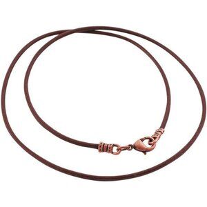 Antique Copper 1.8mm Fine Brown Leather Cord Necklace